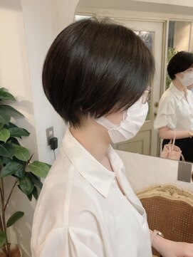 アミュレ ヘア サロン(Amule hair salon) 大人ナチュラル前下がりショートボブ小顔丸み梅ヶ丘美容室