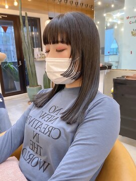 ロンドアジュール 横浜(Lond azur) 顔周りステップカットでお洒落モード♪ブルーブラック【久保田】