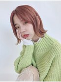 イメチェンモード外ハネウルフボブ×暖色おしゃれカラー
