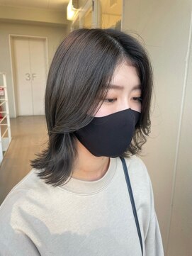 ガリカ シーム(Gallica/SEAM) 【桑原雪音】透明感暗髪グレージュ/顔周りレイヤー/外ハネボブ