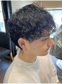 STYLE藤沢メンズマッシュ黒髪ツーブロツイストスパイラルパーマ