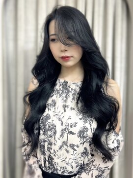 ユニ 表参道(uni) 韓国ヘアヨシンモリ透ける暗髪レイヤー