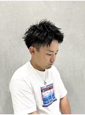 メンズワンカールスパイキーショート