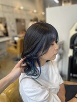 美容室ポール 西葛西店(PAUL)&nbsp;透明感カラー　イヤリングカラー　ブルー　ブルーブラック