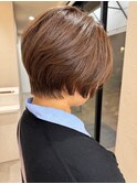 安積くびれショートボブハイトーンボブミルクティーベージュ30代