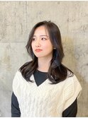 レイヤーカット/地毛風ストレート/顔まわりカット