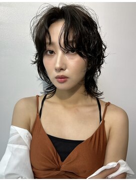 ヴェイン 渋谷(vain) ミルクティーベージュダブルカラーインナーカラー韓国20代前髪