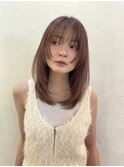 フェイスレイヤー 顔周りカット 似合わせ ラベンダーベージュ
