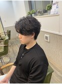 シャドウパーマ/センターパート/メンズパーマ