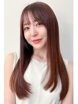 ココカラヘアー プラス(cococara‐hair plus) ローレイヤー アプリコットオレンジ 前髪あり