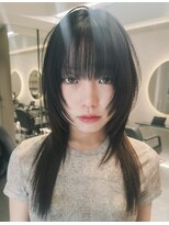 アンフィグ 吉祥寺(anfig)&nbsp;重め前髪×黒髪ロングウルフ