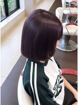アース 郡山コスモス通り店(HAIR&MAKE EARTH)&nbsp;ダークパープルの切りっぱなしボブ