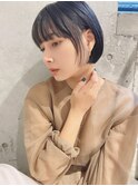 小顔に見える大人ショートボブ/インナーカラー