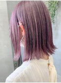 外ハネボブ、ラベンダーカラー、パープル、ブリーチカラー