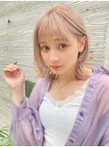 大人かわいい愛されハイトーン外ハネミディアム