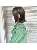 外からハネボブ/ボブ/切りっぱなしボブ/オリーブ