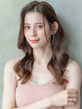 ケアリー 流山おおたかの森(Carelly) 大人かわいい前髪セシルカットココアブラウンフリンジウェーブ