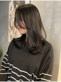 レイヤーカット　ミディアムレイヤー　顔まわりカット