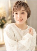 ハイライトカラーオン眉小顔こなれショート
