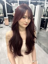ジエクトカナウ 大阪梅田店(The Ect canow) レイヤーロング／似合わせカット／前髪／ボルドー／ワインレッド