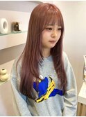 【ピンクカラー】髪のダメージを抑えるケアブリーチを使用