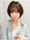 大人ボブ/小顔/ショートボブ/30代40代50代/ネビージュ/ワンレン