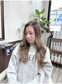 レイヤーカット/アディクシーカラー/ロングヘアー/外国人風/堺東