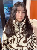 似合わせカットレイヤーカットぱっつん前髪フェミニンロング