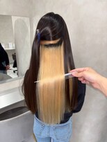 キング(K!ng)&nbsp;縮毛矯正髪質改善ハイライトレイヤーカット枚方美容室エクステ