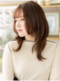 斜めバングオレンジベージュくびレイヤーTc1志木20代30代40代