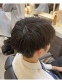 七三分けショート