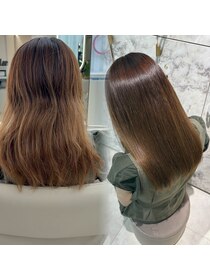 エトワ 新宿(ETOWA) ブリーチ縮毛矯正+髪質改善ULTOWAトリートメント