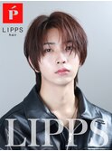 【LIPPS天神】ナチュラルコンマバングセンターパートウルフヘア