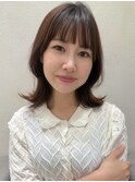 こなれミディ大人ガーリーくびれヘアセクシーミディ暗めカラー