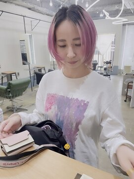 エシカ(ethica) [ethica_南船場】モーブピンク×レイヤーボブ