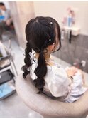 髪の毛リボンツイン