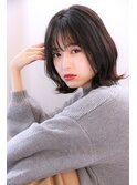シースルーバング/暗髪/ボブショート