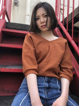 マノンヘアーデザイン(manon hair design..) オリーブベージュ×ボブ