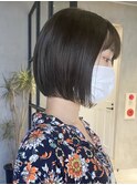 大人ミニボブ イルミナカラー アッシュブラウン髪質改善［調布］