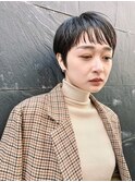 個性派バング　黒髪　ベリーショート　10代20代【天神/今泉】