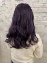 プライズ 錦糸町北口店(prize) バイオレットパープルカラー無造作カール斜めバング錦糸町北口