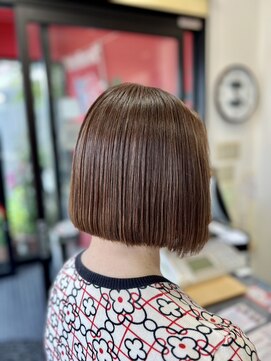 美容室 ケン(KEN) 【60代】髪質改善トリートメントで艶髪白髪染めボブ