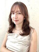 ビーチ(BEACH)&nbsp;透け感モテベージュミディアムシースルーバングヘア