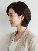 40代/50代/60代ひし形小顔ショートボブ絶壁解消白髪ぼかし△4