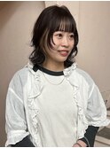 レイヤーボブ　インナーカラー　パーマスタイル