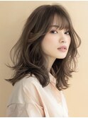 ☆オリーブグレーココアベージュ小顔クラゲヘアー/黒髪/髪質改善