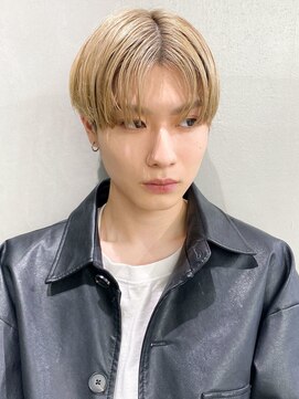 ヘアー アイス カンナ(HAIR ICI Canna) メンズニュアンスパーマ韓国風マッシュブリーチコンマヘア(清水)