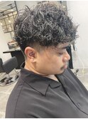 プードルパーマメンズパーマハイライトカラー