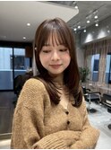 大人ガーリーダークアッシュ似合わせカットメディアムレイヤー