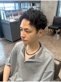 メンズショート×ツイストスパイラルパーマ
